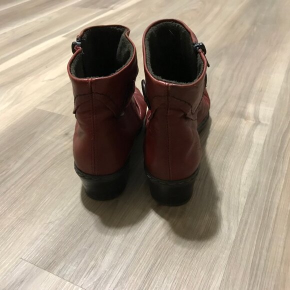 Rieker Ladies Burgundy Ankle Boots Size 40 - Picture 4 of 5